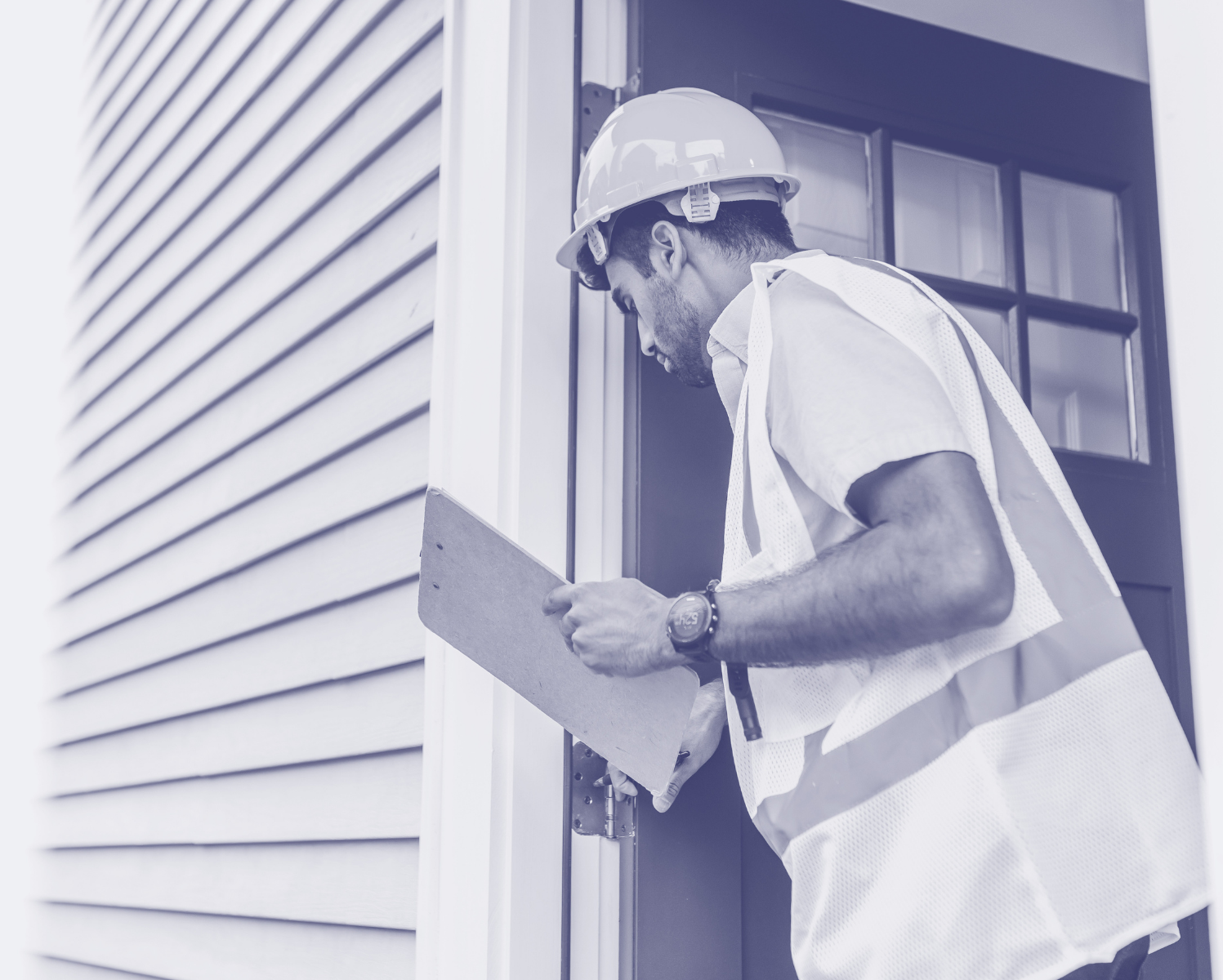 Inspector examining a property